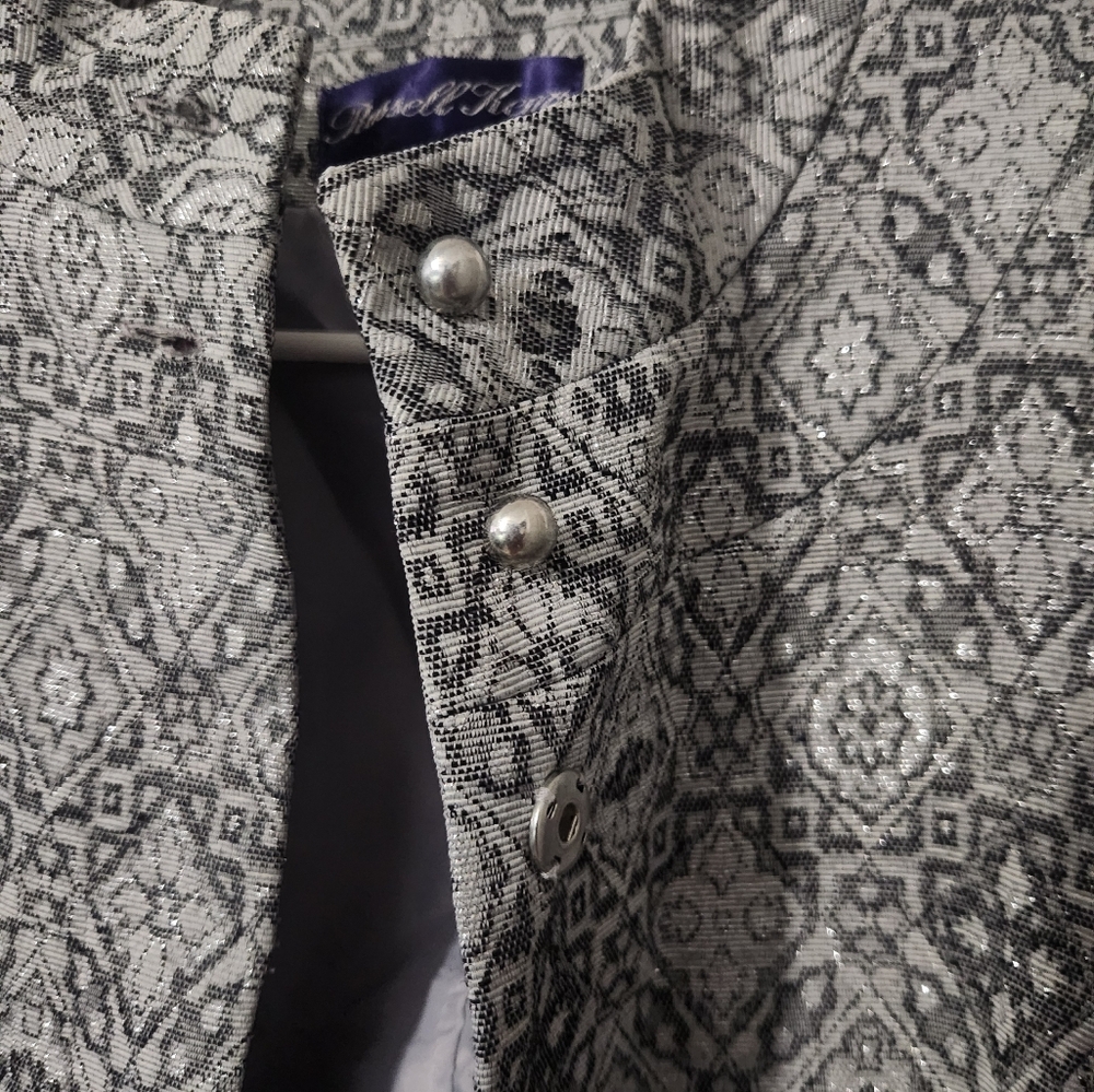 Russell Kemp Silver and Black Textured Jacket